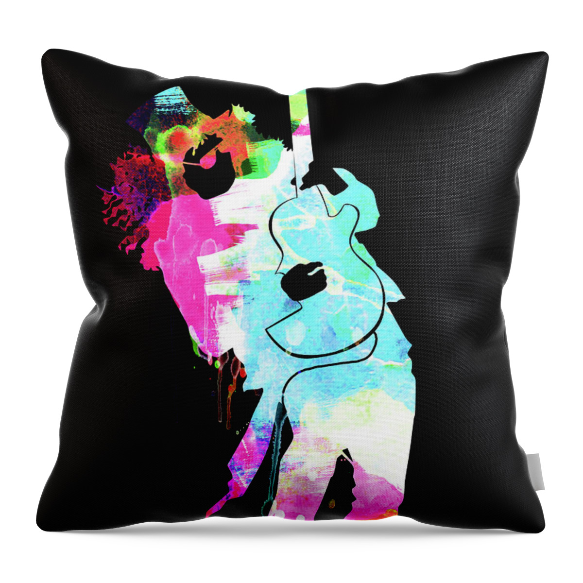 Slash Throw Pillow featuring the mixed media Slash Watercolor II by Naxart Studio