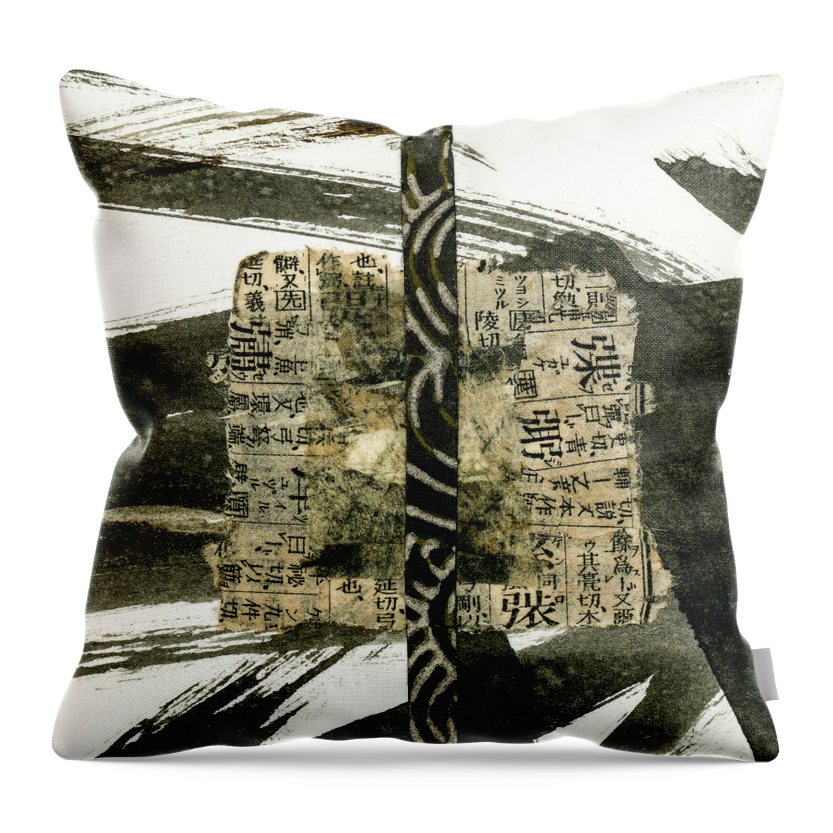 Carol Leigh Throw Pillow featuring the mixed media Small Tag 898 by Carol Leigh