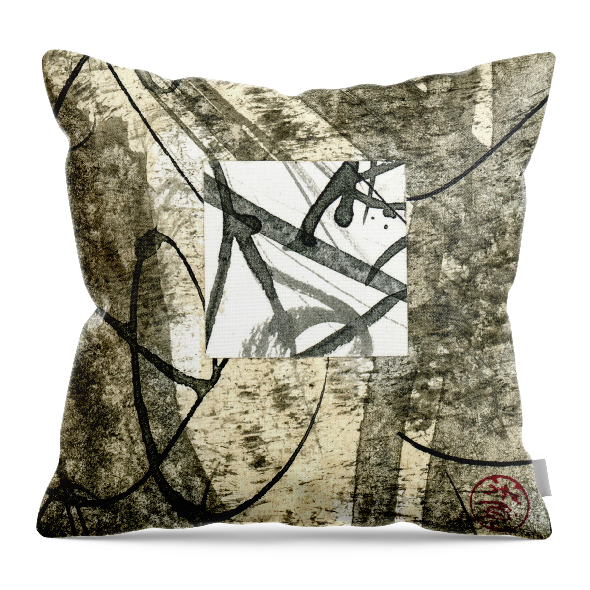 Carol Leigh Throw Pillow featuring the mixed media Small Tag Number 889 by Carol Leigh