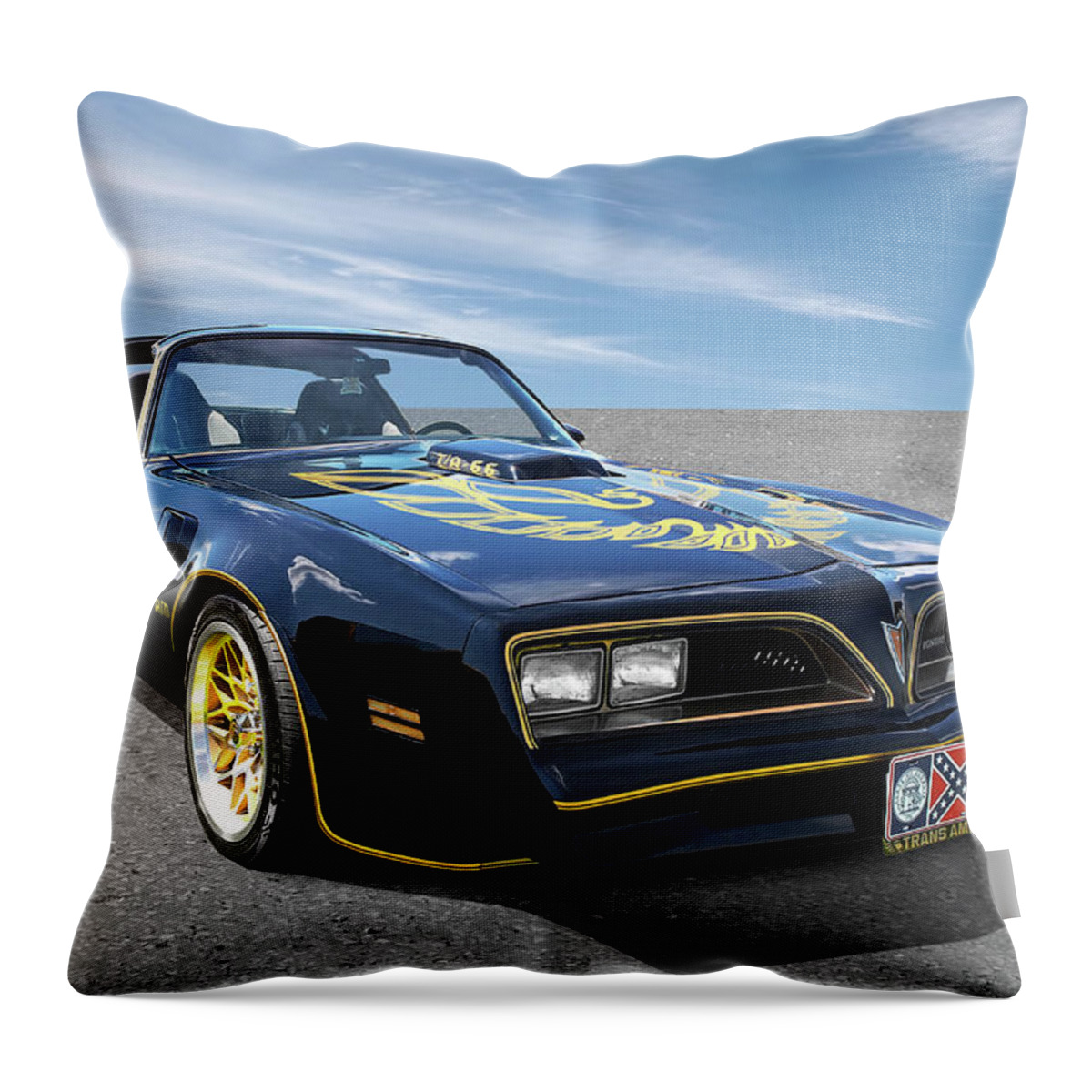 Pontiac Firebird Throw Pillow featuring the photograph Smokey And The Bandit Trans Am by Gill Billington