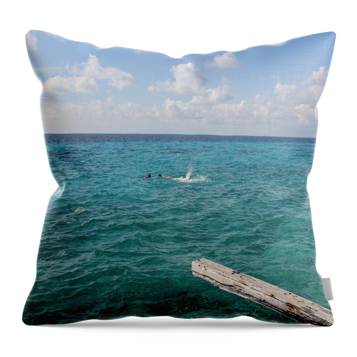 Tropical Vacation Throw Pillow featuring the photograph Snorkeling by Ruth Kamenev