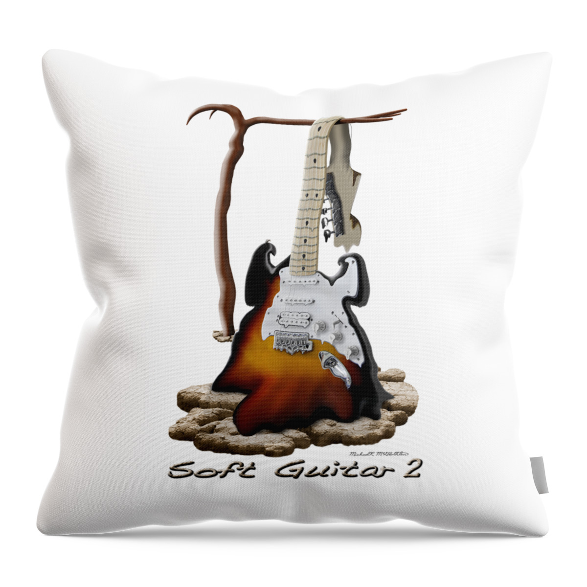 Rock And Roll Throw Pillow featuring the photograph Soft Guitar 2 by Mike McGlothlen