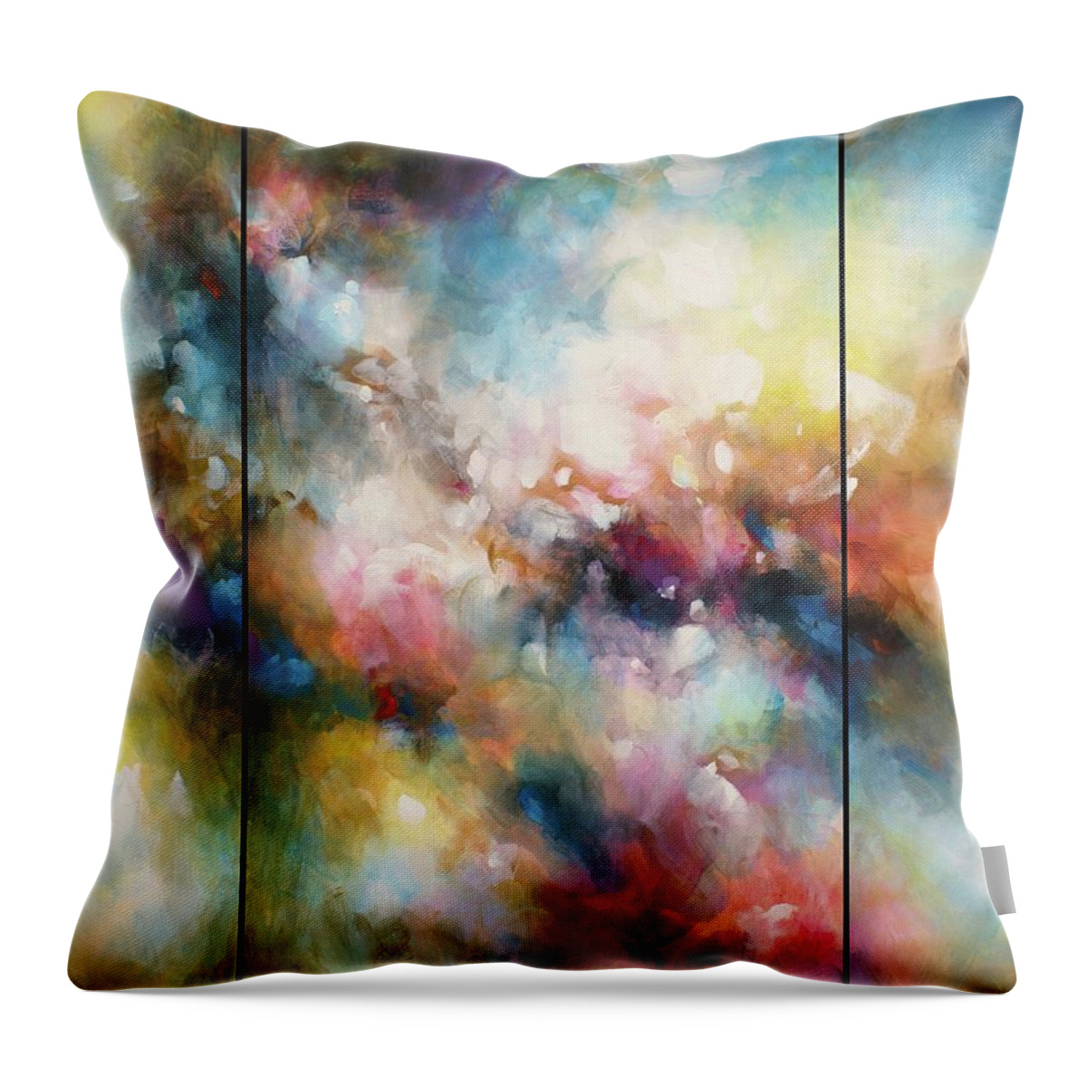 Abstract Throw Pillow featuring the painting Soft by Michael Lang