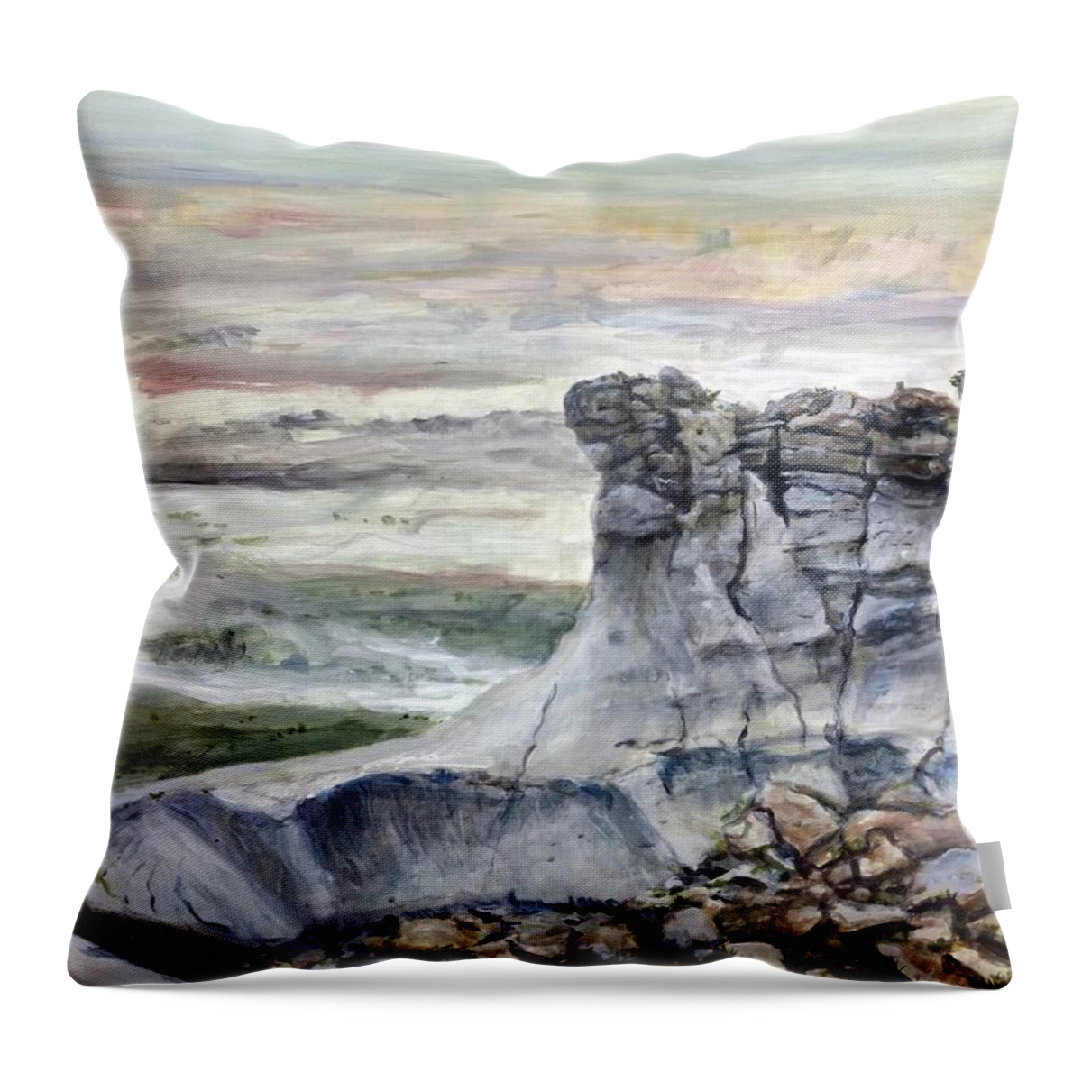 Petrified Forest Throw Pillow featuring the painting Something New by William Brody