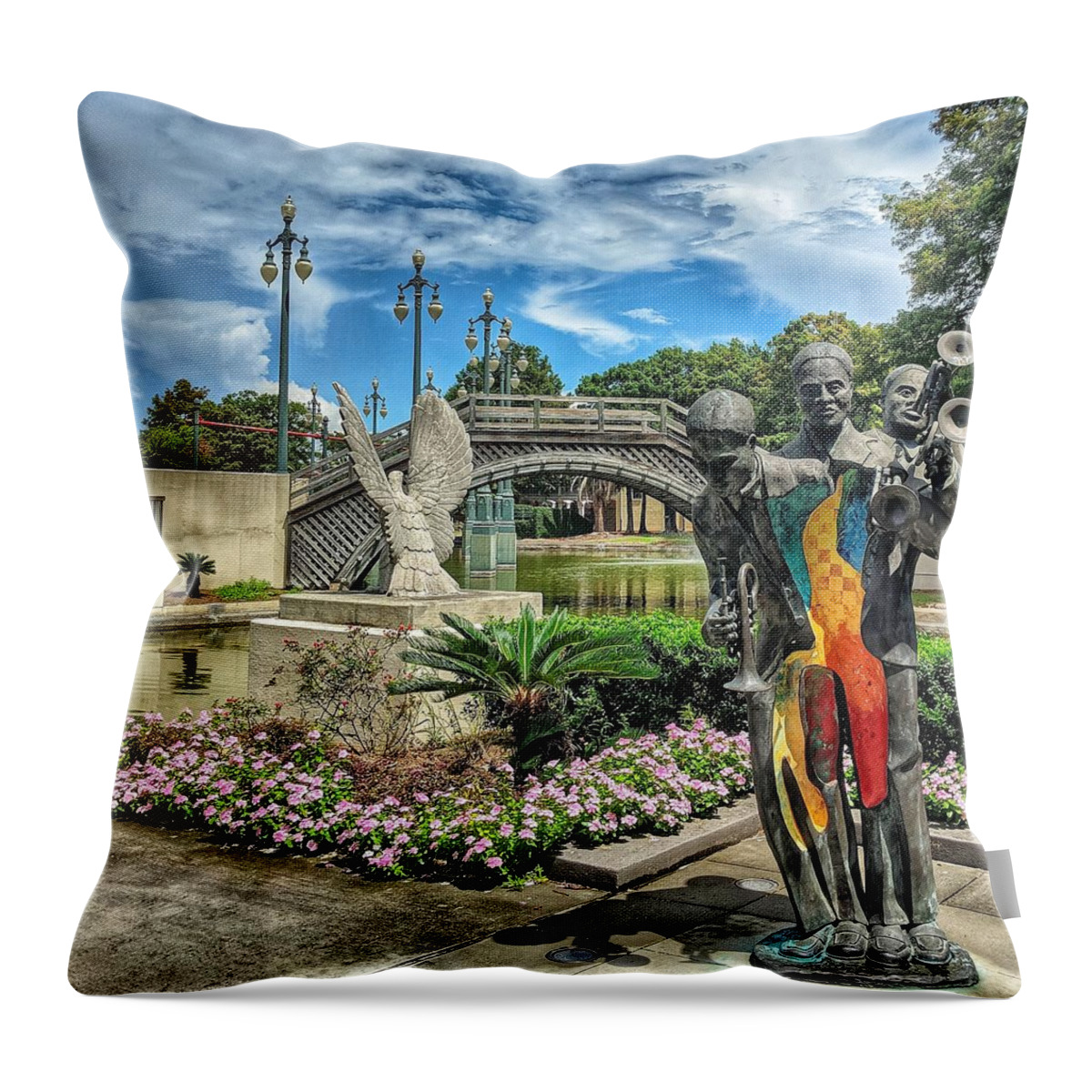 New Orleans Throw Pillow featuring the photograph Sounds of NOLA by Portia Olaughlin