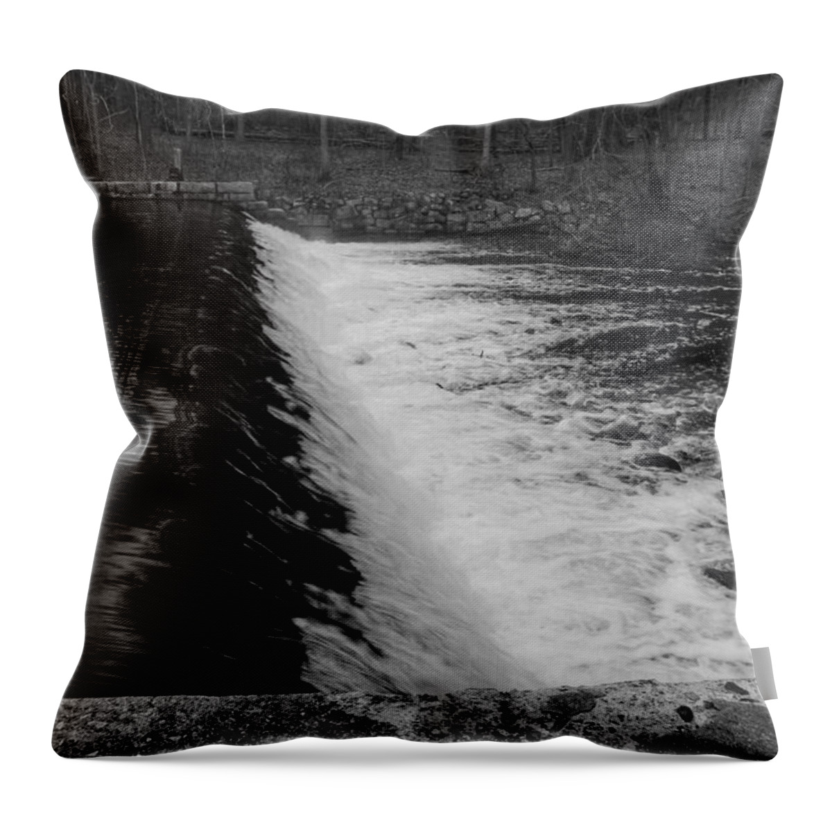 Waterloo Village Throw Pillow featuring the photograph Spillway in Detail - Waterloo Village by Christopher Lotito
