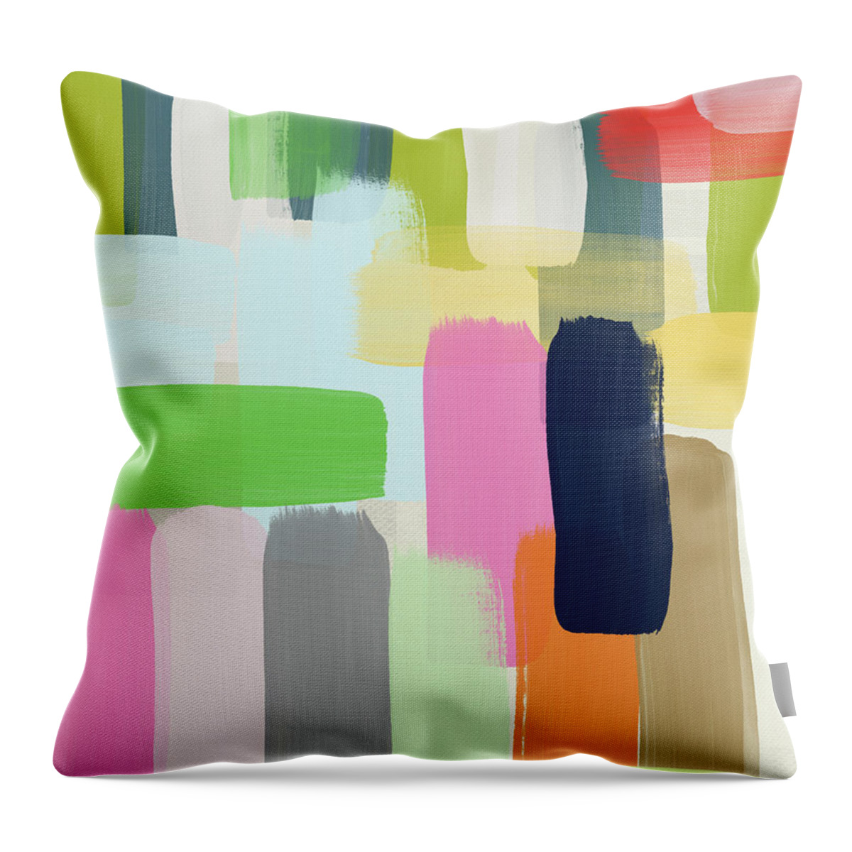 Modern Throw Pillow featuring the mixed media Spring Breeze- Art by Linda Woods by Linda Woods