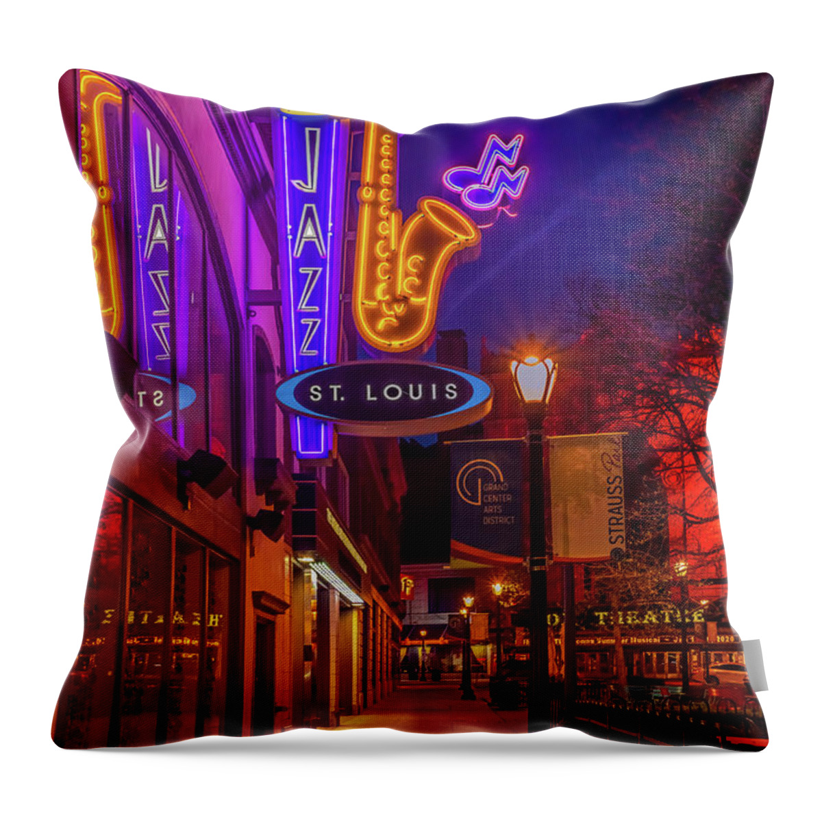 America Throw Pillow featuring the photograph St. Louis Jazz by Sandra Foyt