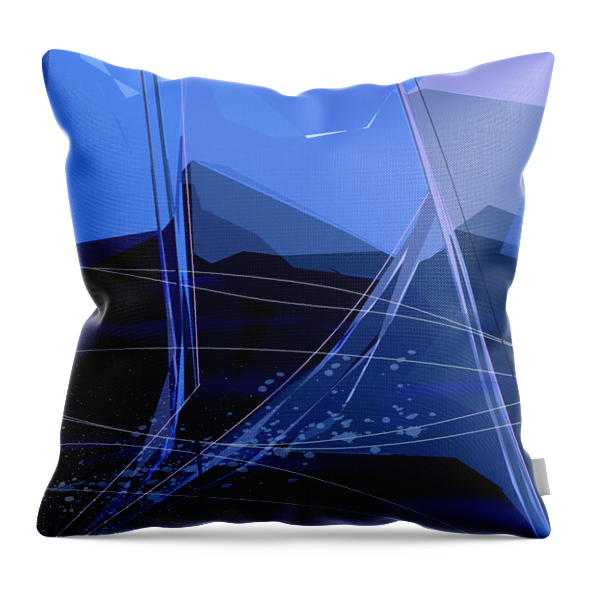 Abstract Throw Pillow featuring the digital art Starboard by Gina Harrison
