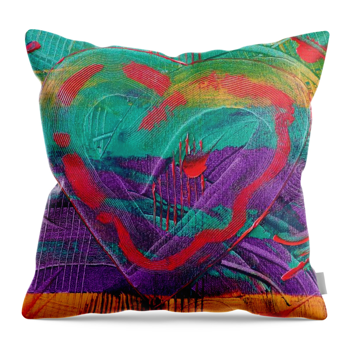 Heart Throw Pillow featuring the painting Starting To Love by Bill King