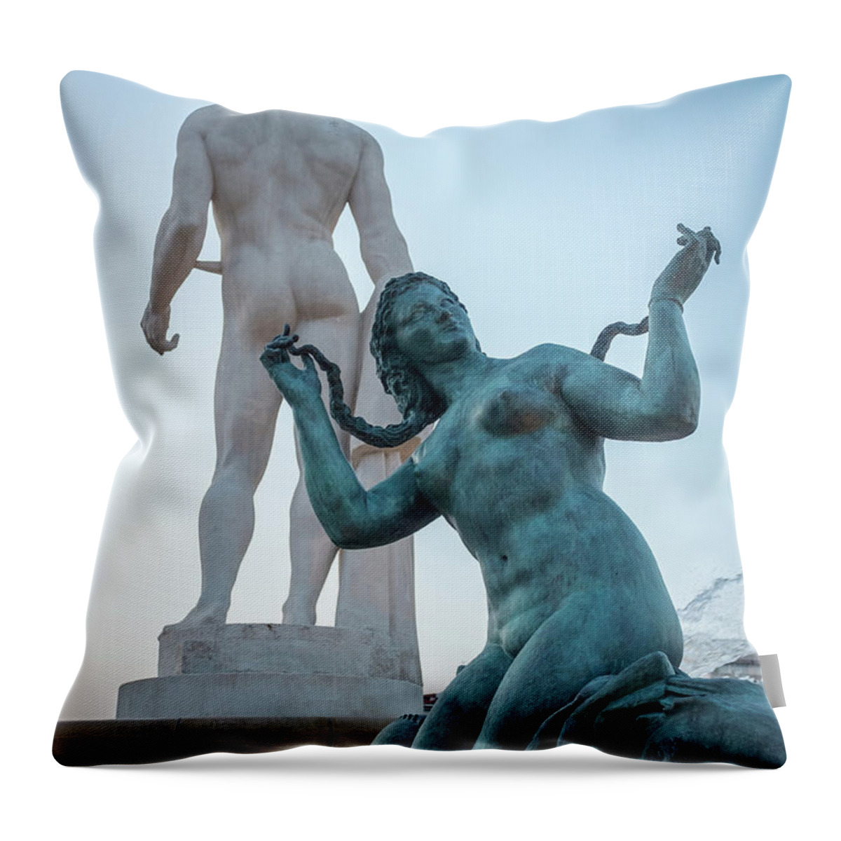 Apollo Throw Pillow featuring the photograph Sun Fountain by Nigel R Bell