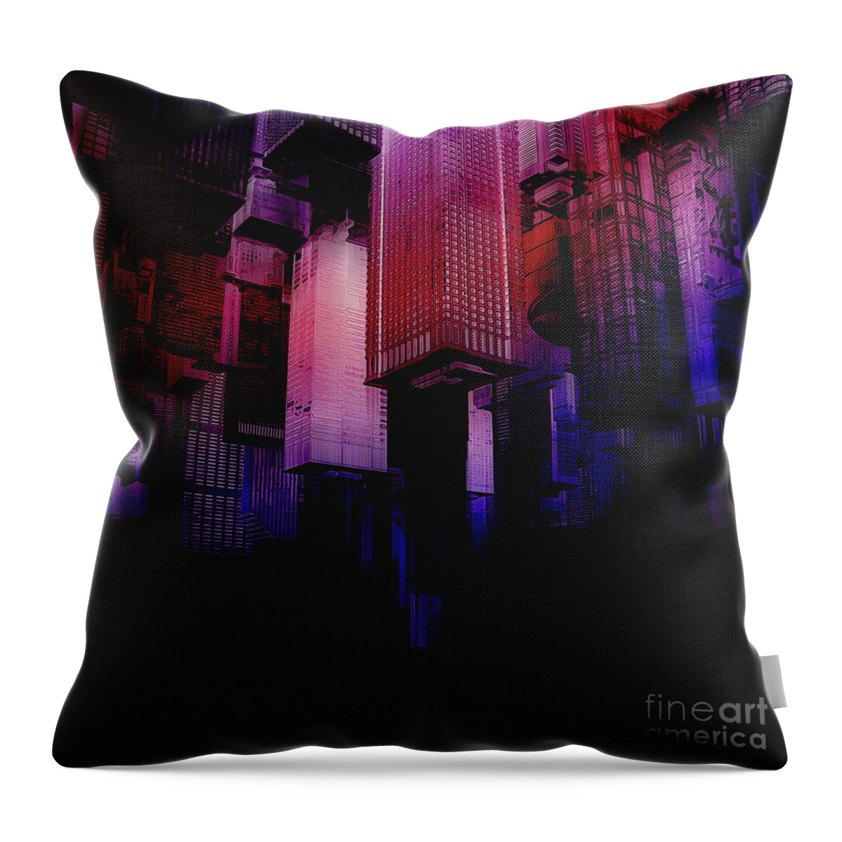 Upside Down Throw Pillow featuring the digital art Sunken City by Phil Perkins