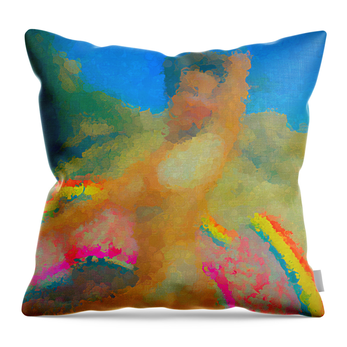 Abstract Nude Throw Pillow featuring the digital art Sunny Bright Abstract by Cathy Anderson