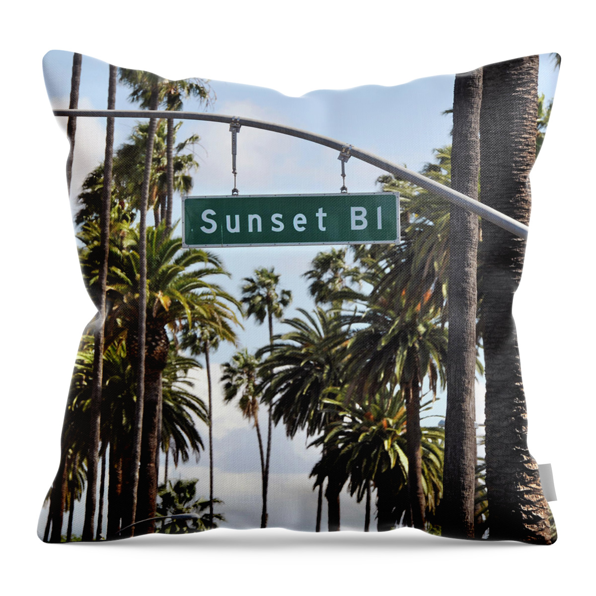 Sunset Strip Throw Pillow featuring the photograph Sunset Blv by Oversnap