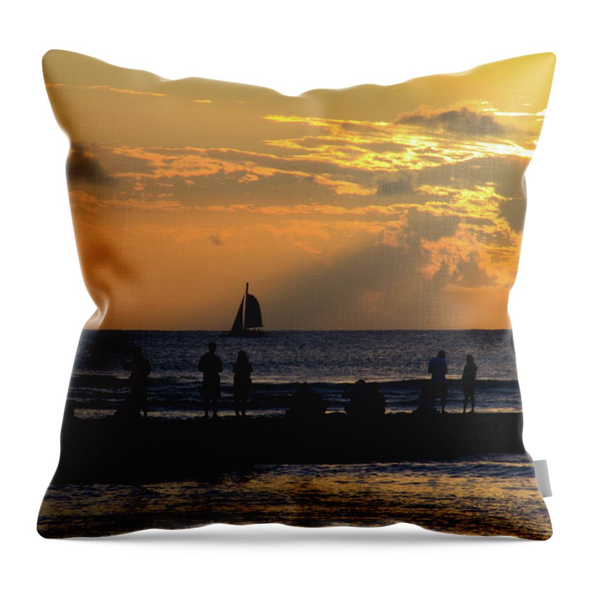 Sunset Throw Pillow featuring the photograph Sunset on a Perfect Day by Briand Sanderson