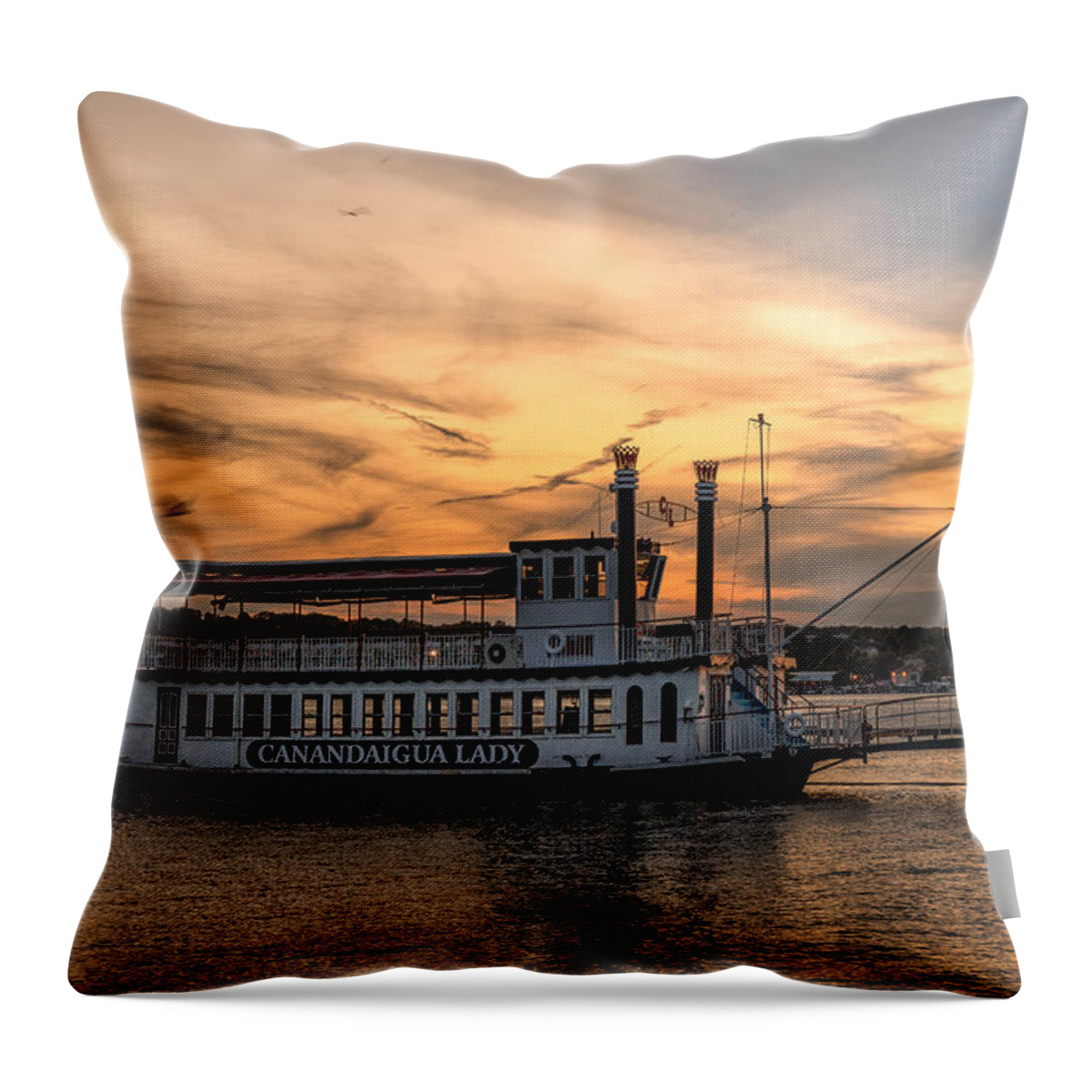 Sunset Throw Pillow featuring the photograph Sunset over the Lady by Rod Best