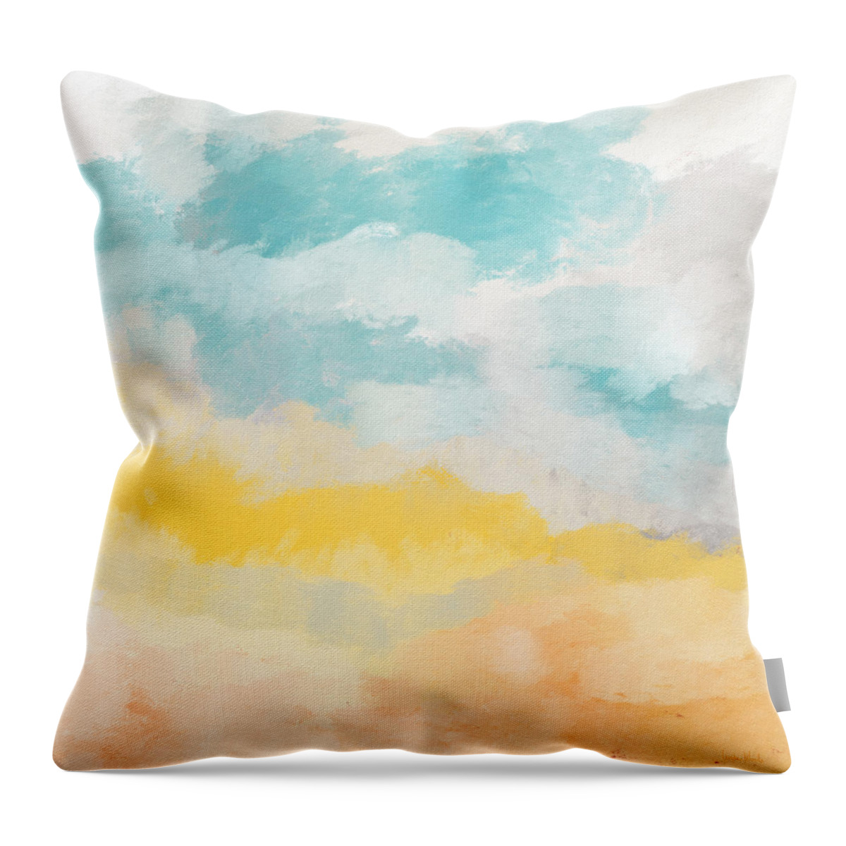 Landscape Throw Pillow featuring the mixed media Sunshine Day- Art by Linda Woods by Linda Woods