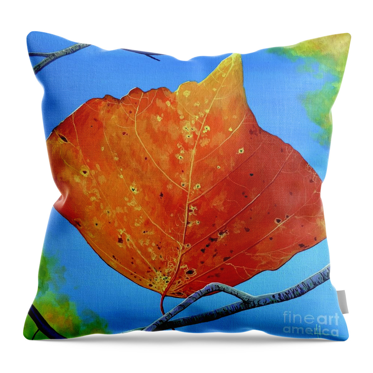Autumn Throw Pillow featuring the painting Surrender by Hunter Jay