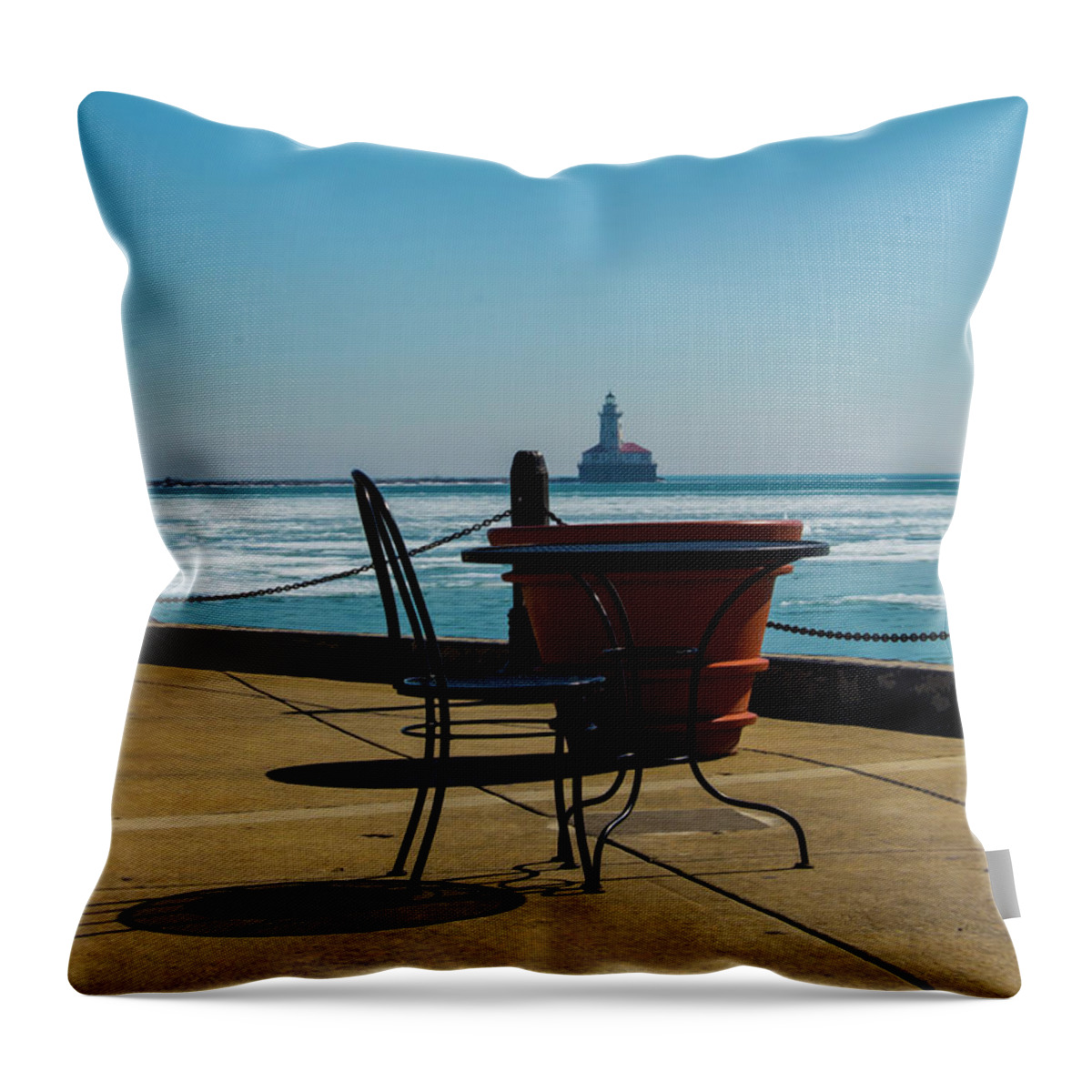Table Throw Pillow featuring the photograph Table for one by Stuart Manning