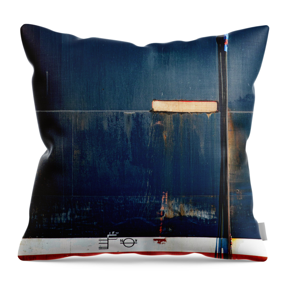 Tanker In Dry Dock Throw Pillow featuring the photograph Tanker in Drydock Number 2 by Carol Leigh