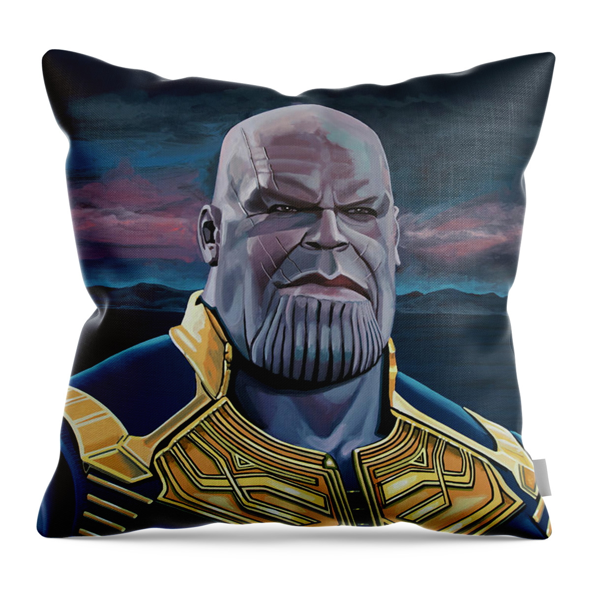 Thanos Throw Pillow featuring the painting Thanos Painting by Paul Meijering