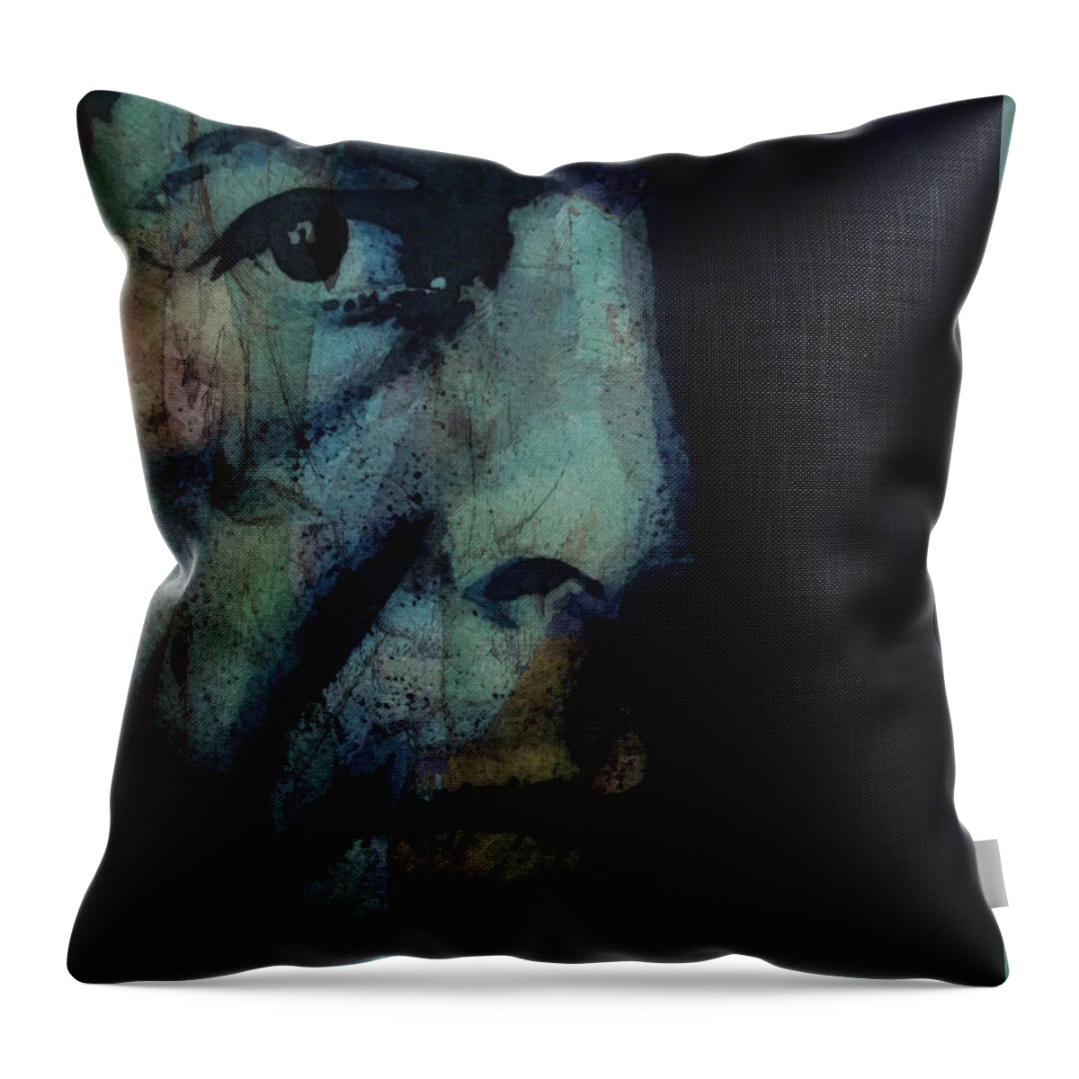 Leonard Cohen Throw Pillow featuring the painting The Baffled King Composing Hallelujah by Paul Lovering