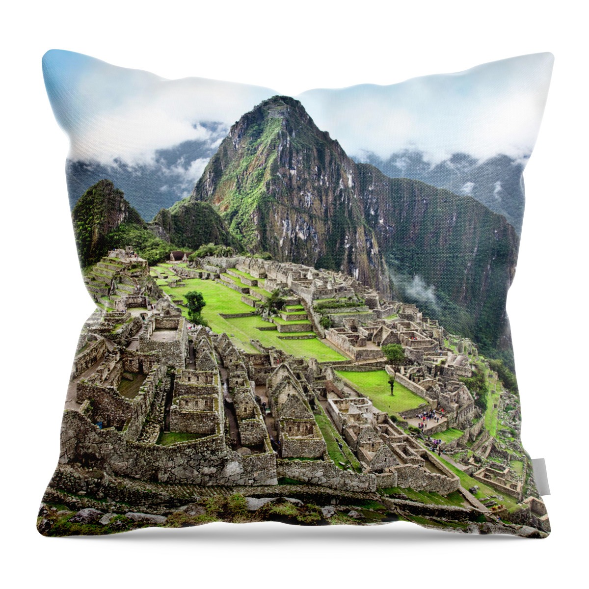 Machu Picchu Throw Pillow featuring the photograph The Classic Shot Of Machu Picchu by Nicolamargaret