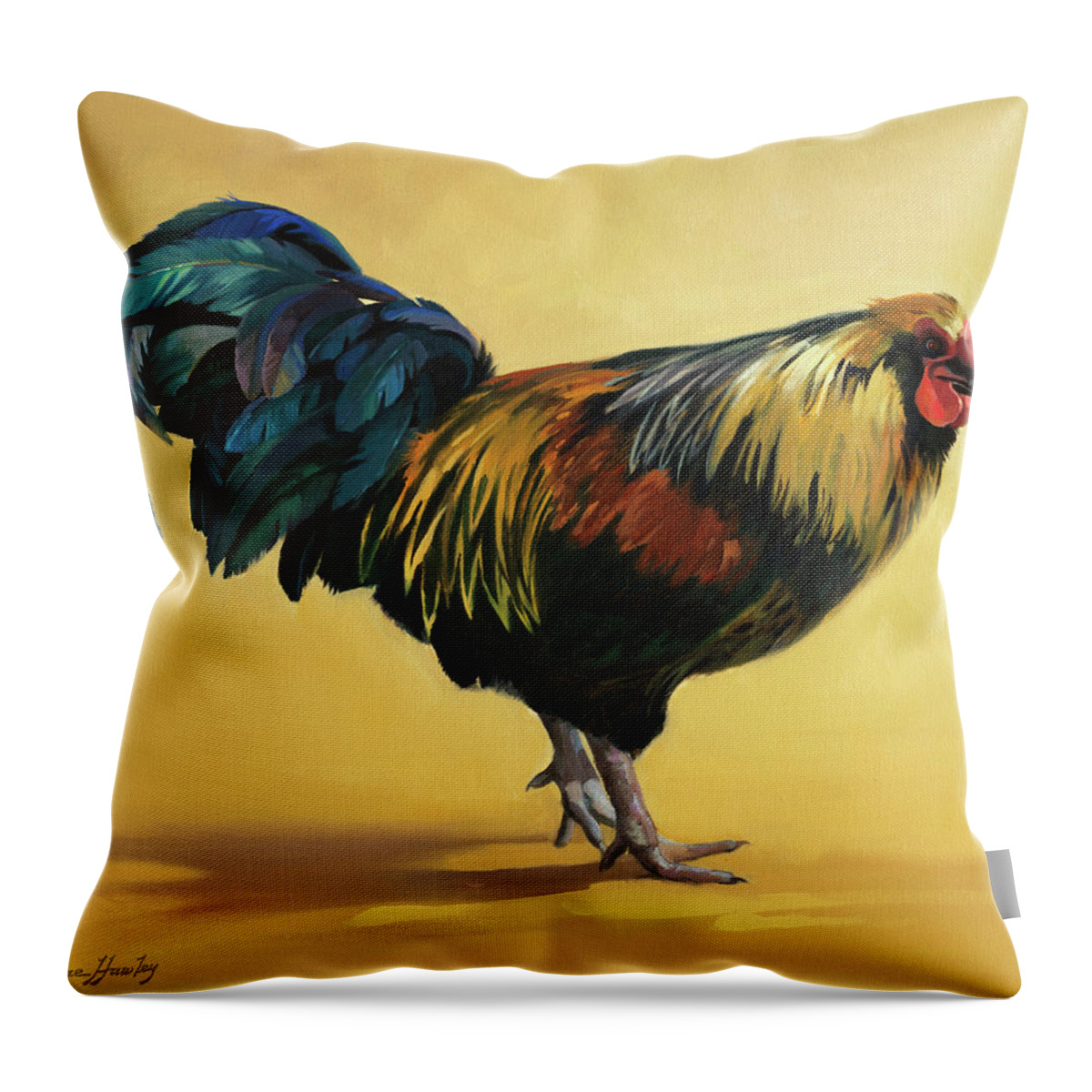 Oil Paintings Throw Pillow featuring the painting The Commander by Carolyne Hawley