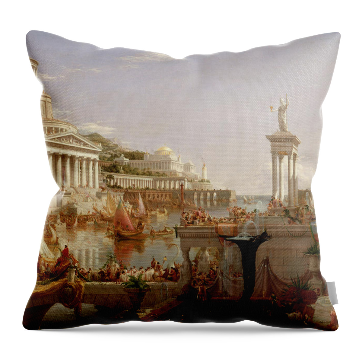 Thomas Cole Throw Pillow featuring the painting The Course of Empire Consummation by Thomas Cole