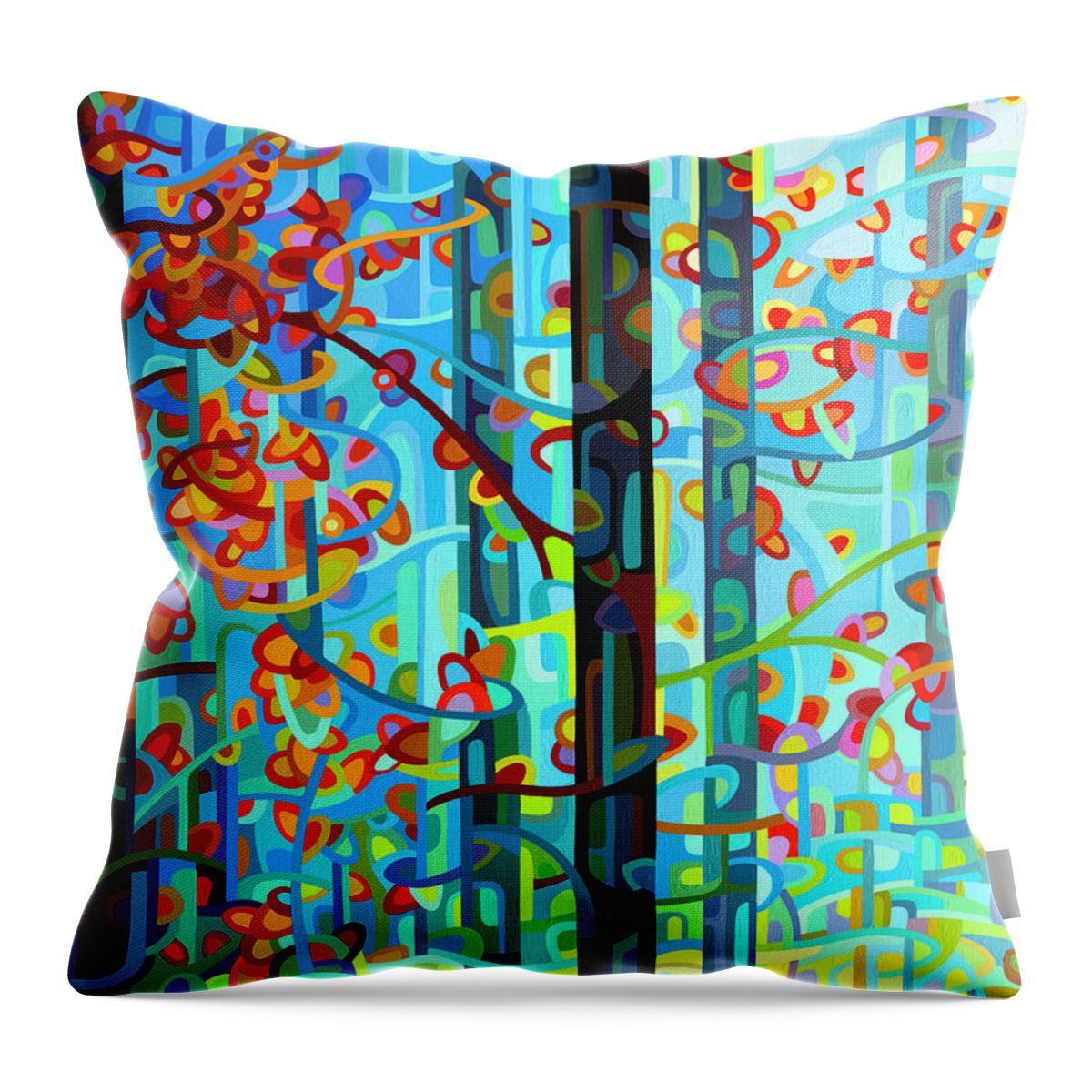 Blue Throw Pillow featuring the painting The Deep by Mandy Budan