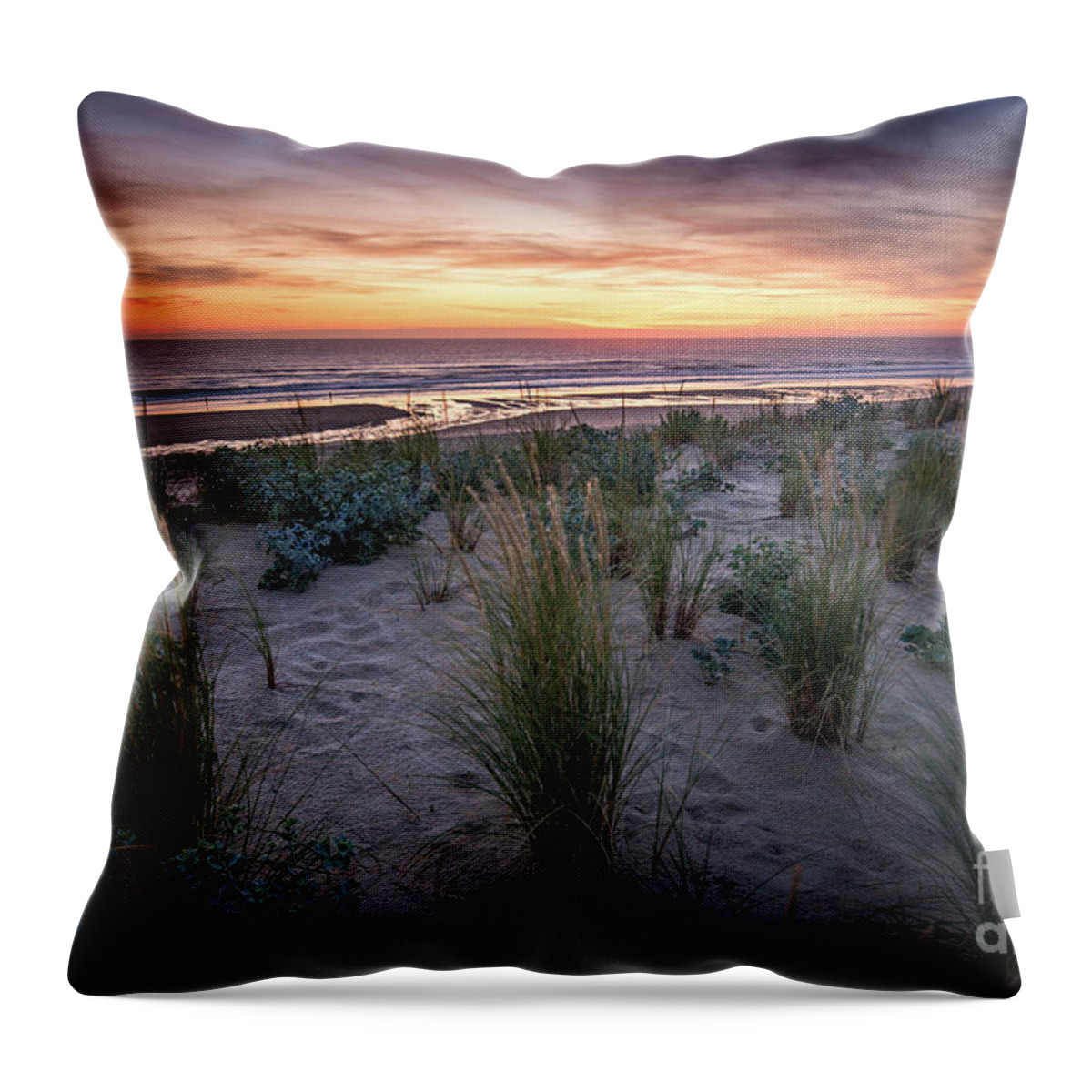 Natural Landscape Throw Pillow featuring the photograph The Dunes In The Sunset Light by Hannes Cmarits