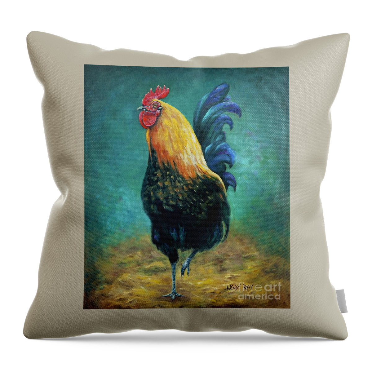 Oil Painting Throw Pillow featuring the painting The General by Wendy Ray