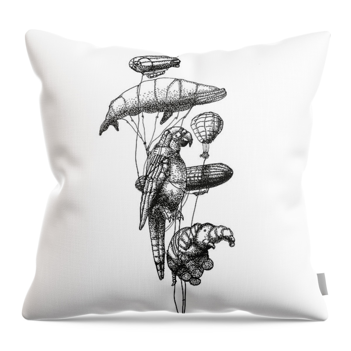 Balloons Throw Pillow featuring the photograph The Helium Menagerie by Eric Fan