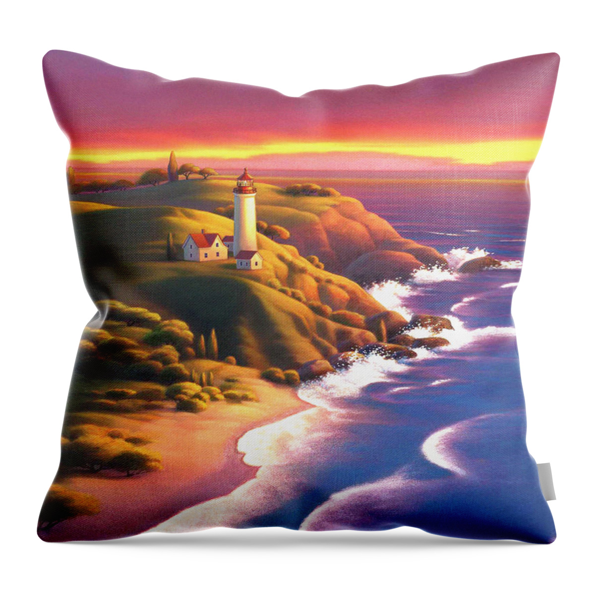 Light House Throw Pillow featuring the painting The Light House by Robin Moline