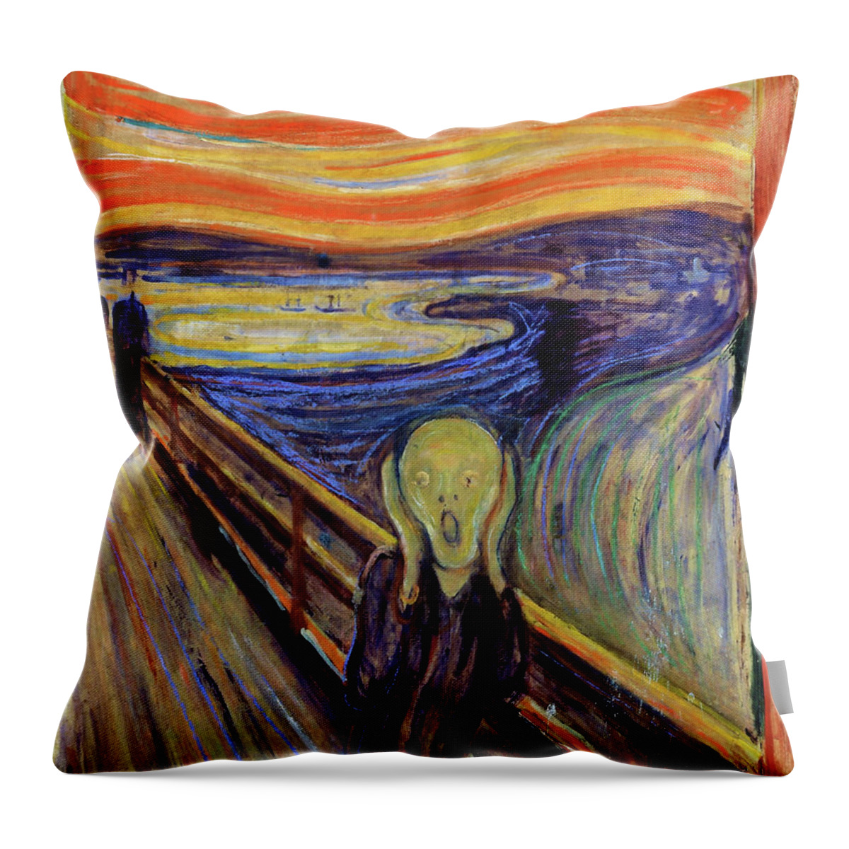 Edvard Munch Throw Pillow featuring the painting The Scream 1893 - Digital Remastered Edition2 by Edvard Munch