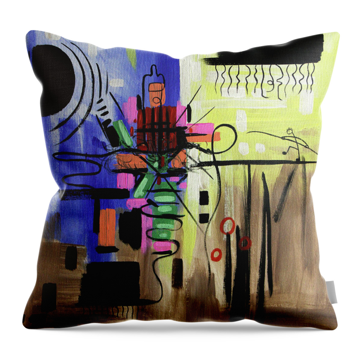 Abstract Painting Throw Pillow featuring the painting The Time Is Near Revelation 22 10-12 by Anthony Falbo