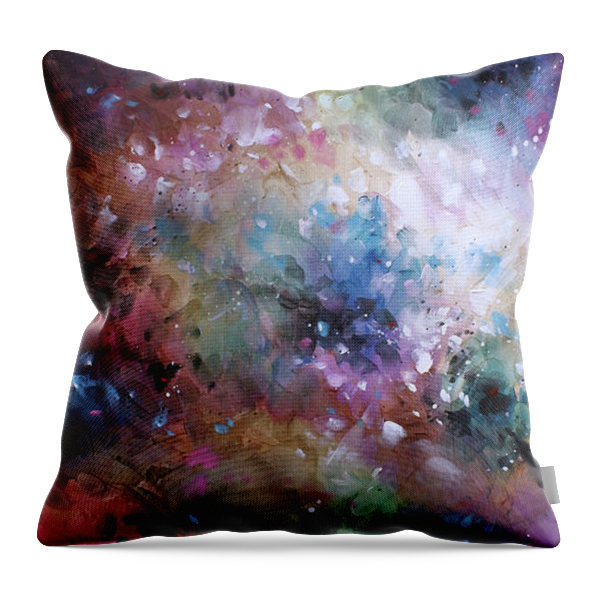 Abstract Throw Pillow featuring the painting 'The Veil' by Michael Lang
