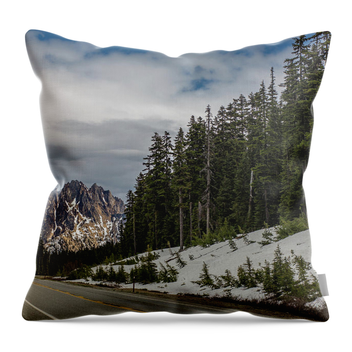 Mountain Throw Pillow featuring the photograph A mountain at the end of the road, North Cascades National Park, Washington by Julieta Belmont