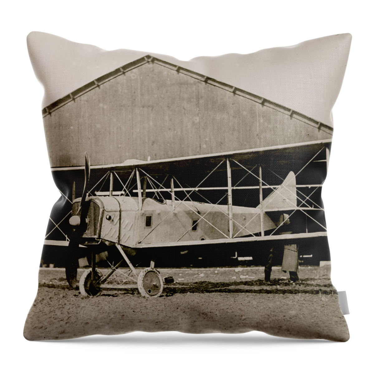 Planes Throw Pillow featuring the painting Thomas Aeroplane for U.S. Army by 