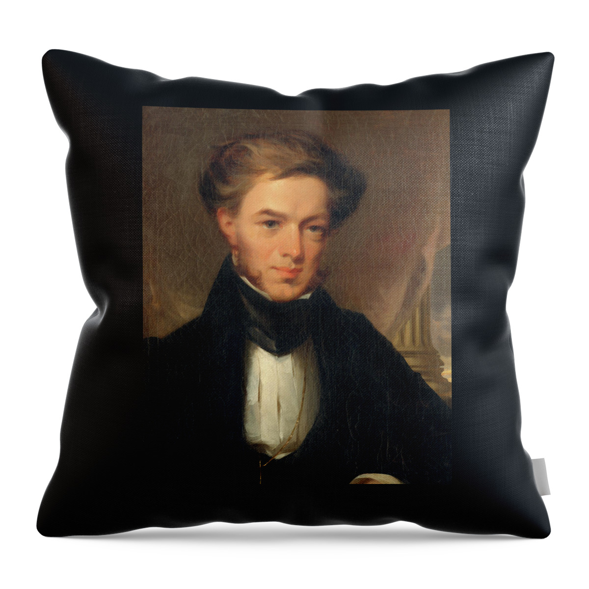 Philadelphia Throw Pillow featuring the painting Portrait of Thomas Ustick Walter, 1835 by John Neagle