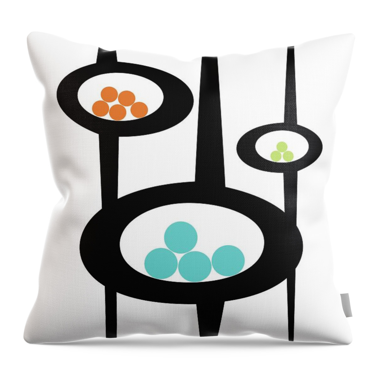 Modern Throw Pillow featuring the digital art Three Pods 1 by Donna Mibus