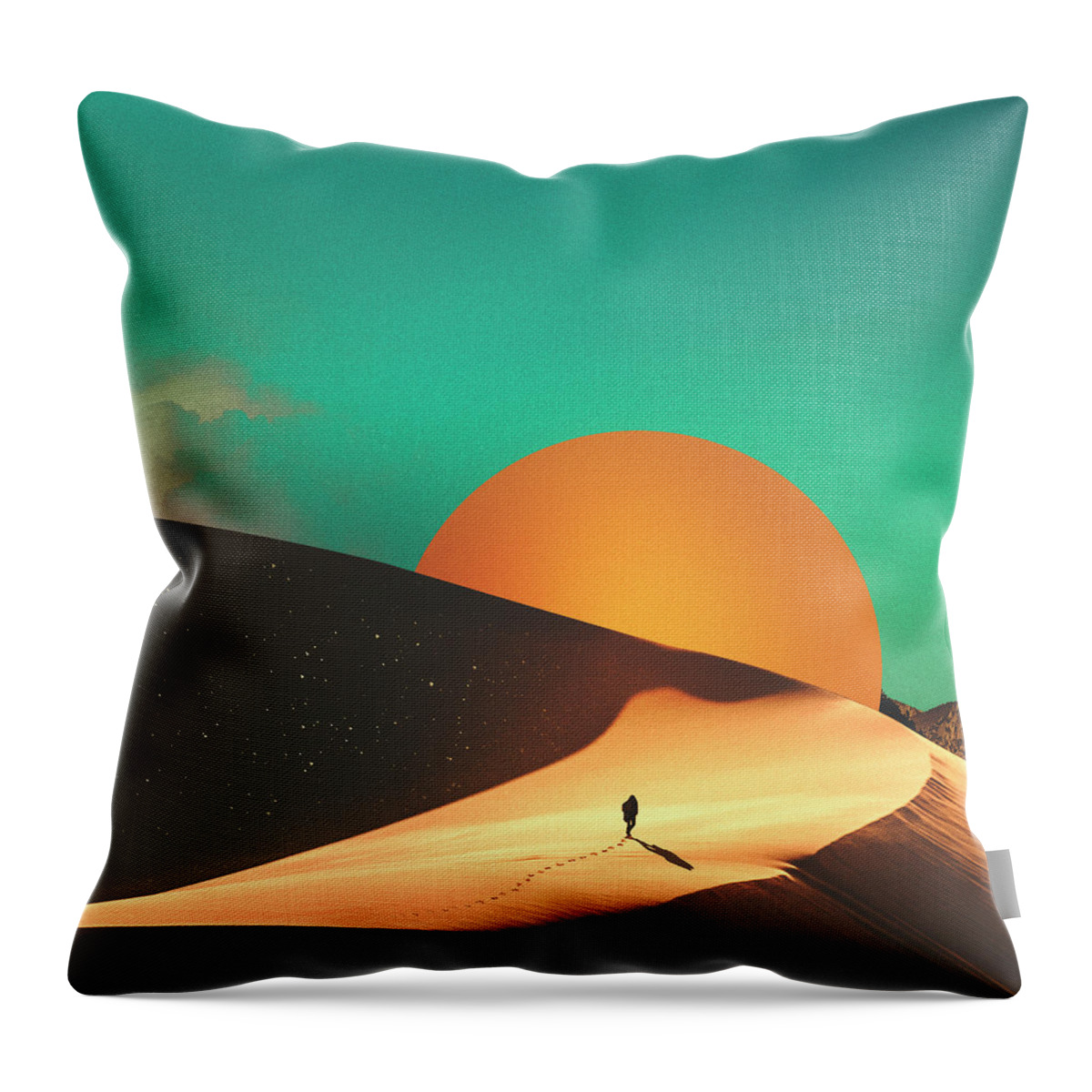 Collage Throw Pillow featuring the digital art Thrist by Fran Rodriguez