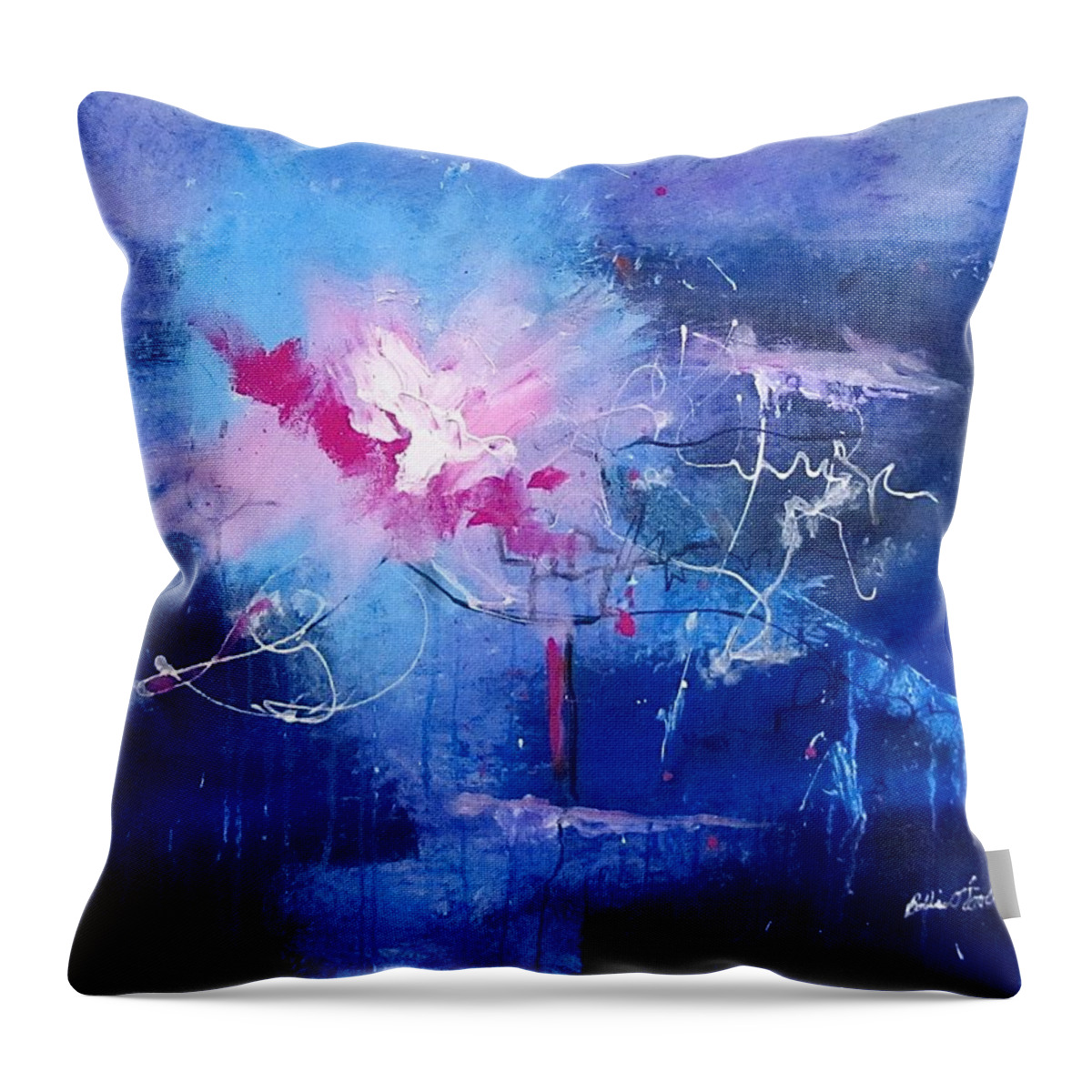 Galaxy Throw Pillow featuring the painting To Light The Way by Barbara O'Toole