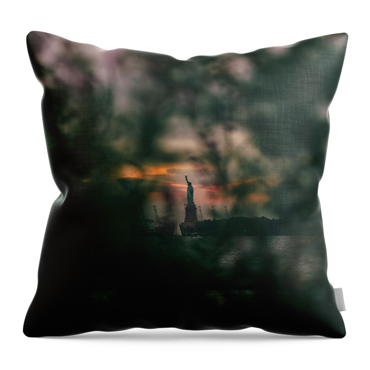 Statue Throw Pillow featuring the photograph Torchlight by Peter Hull