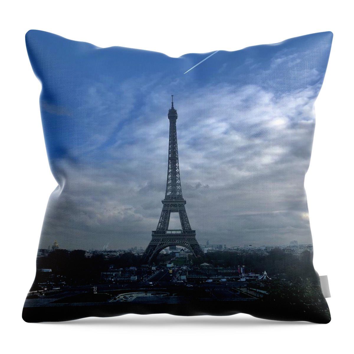 Paris Throw Pillow featuring the mixed media Tour Eiffel by Lauren Serene