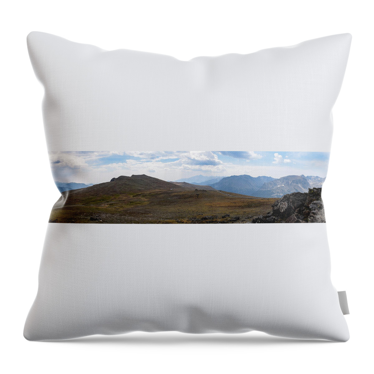 Mountain Throw Pillow featuring the photograph Trail Ridge Road Arctic Panorama by Nicole Lloyd