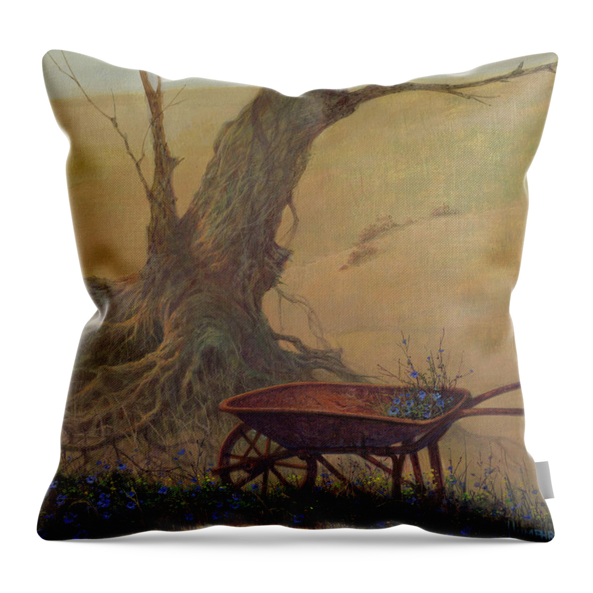 Michael Humphries Throw Pillow featuring the painting Transitions by Michael Humphries
