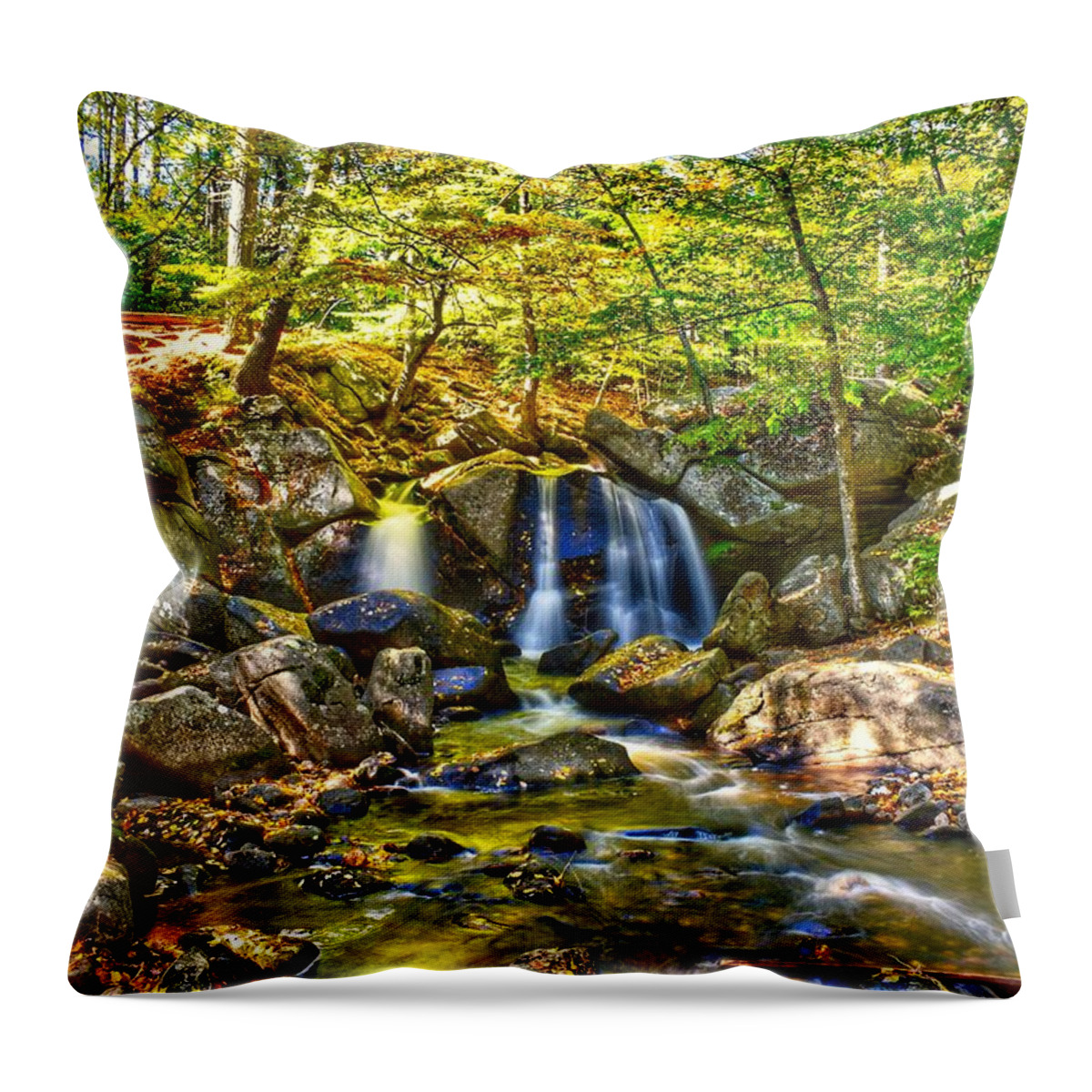 Landscape Throw Pillow featuring the photograph Trap Falls by Monika Salvan
