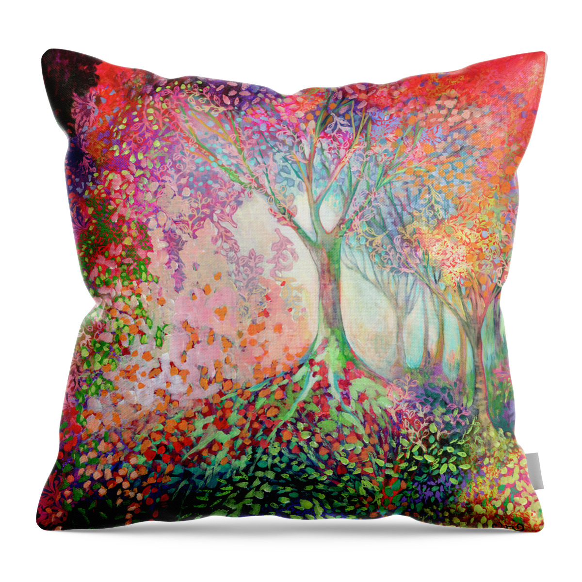 Tree Throw Pillow featuring the painting Tree of Celebration by Jennifer Lommers