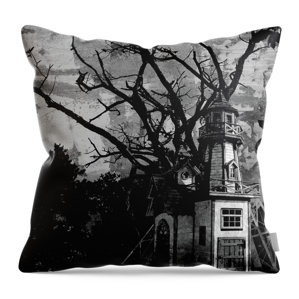 Jason Casteel Throw Pillow featuring the digital art Treehouse I by Jason Casteel